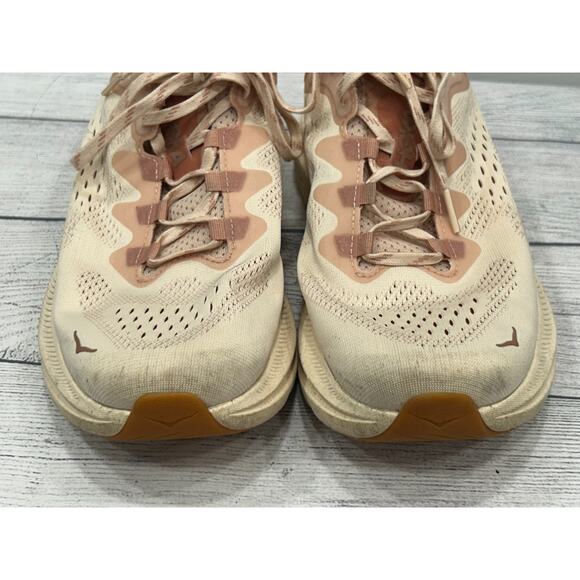 HOKA Womens Vanilla/Sandstone Logo Lace Up Kawana 2 Sneaker Shoes US Size 11B - Picture 7 of 11